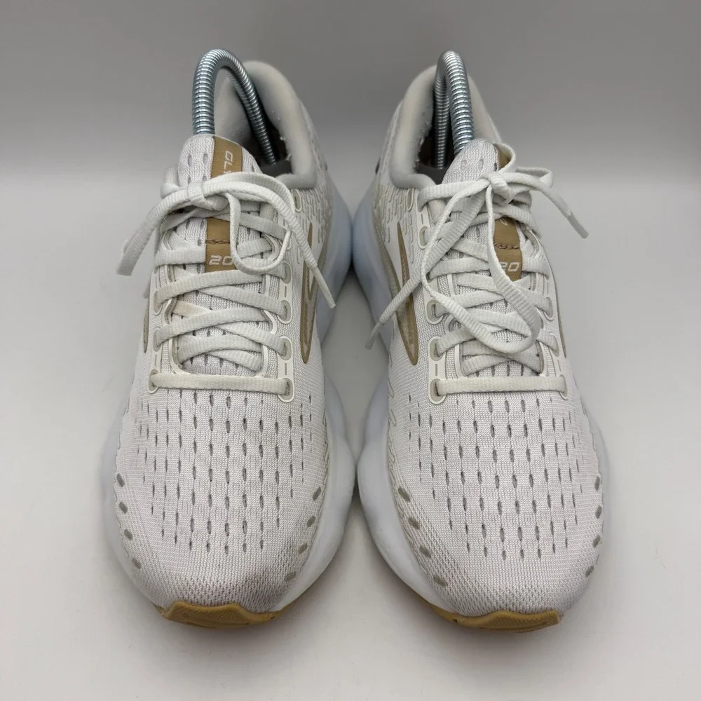Brooks Glycerin 20 Running Shoes Womens 7.5 White Gold Neutral Cushion